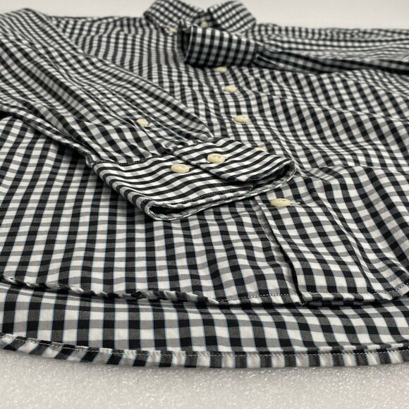 Peter Millar Crown Soft Black Check Shirt Men’s Medium Long Sleeve Button Down - Picture 8 of 14